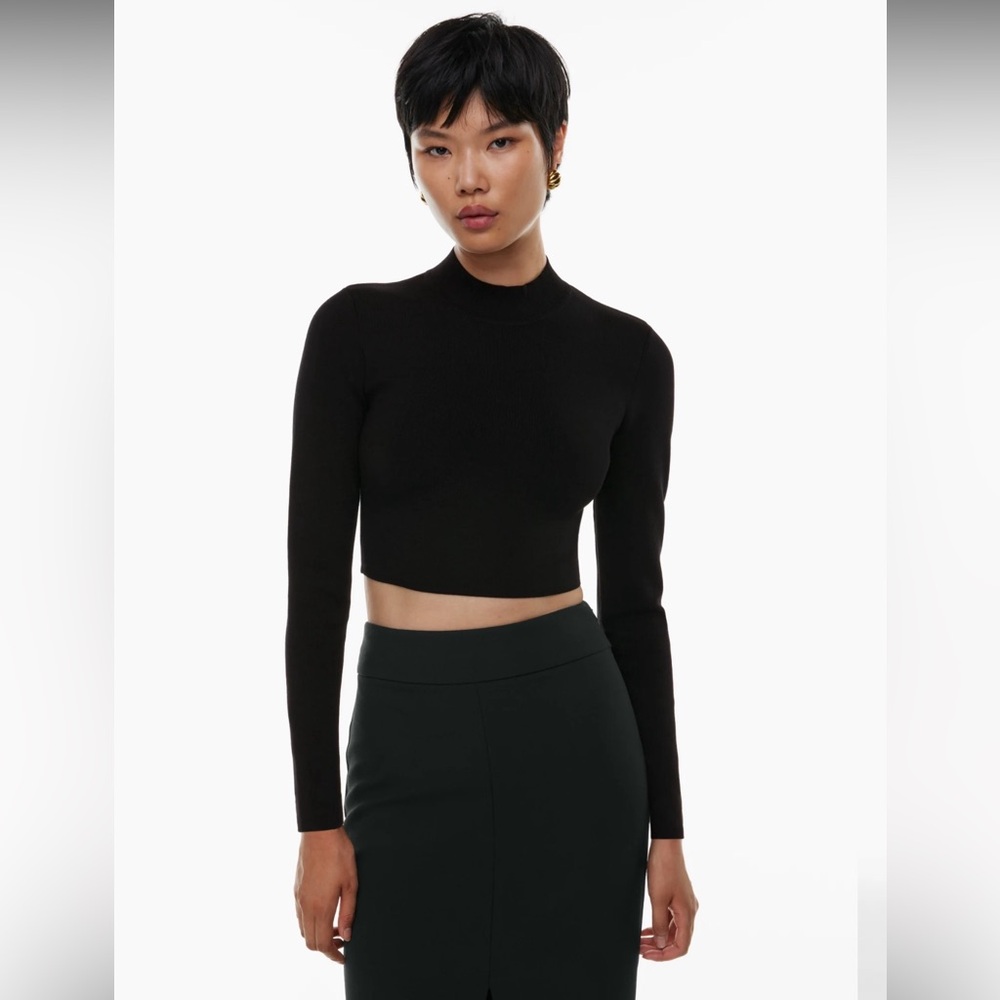 NWT Aritzia Babaton Sculpt Knit Level Turtleneck Black